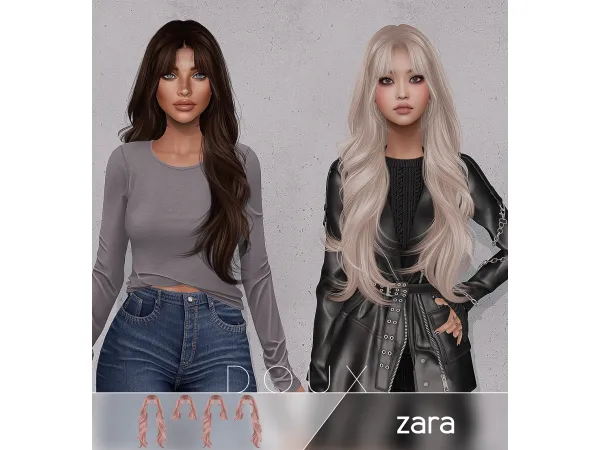 Alpha Doux Zara Hairstyle - The Sims 4 Custom Content