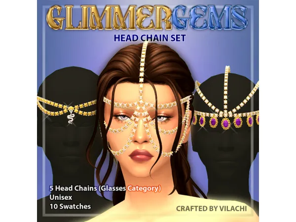 Maxis Match Vilachi GlimmerGems Head Chain Set - The Sims 4 Custom Content