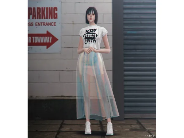 Alpha MMSIMS af Seoul city lights skirt - The Sims 4 Custom Content