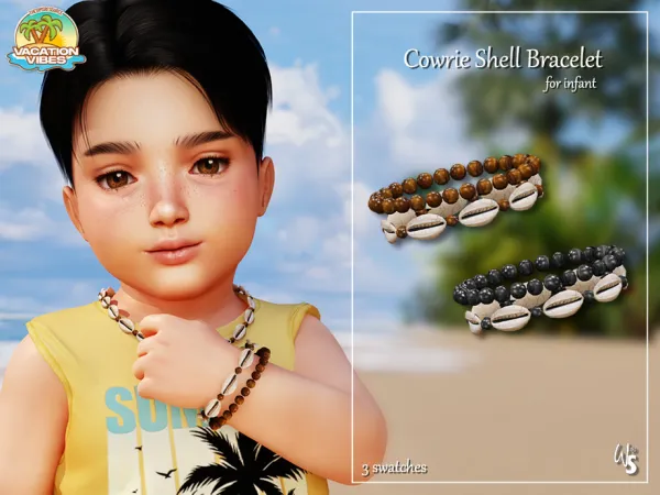 Alpha Vacation Vibes Cowrie Shell Bracelet for infant - The Sims 4 Custom Content