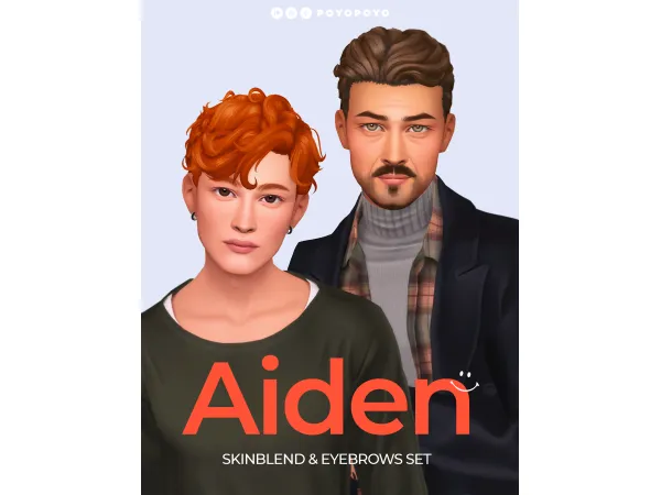Maxis Match AIDEN MALE SKINBLEND EYEBROWS SET by poyopoyosim - The Sims 4 Custom Content