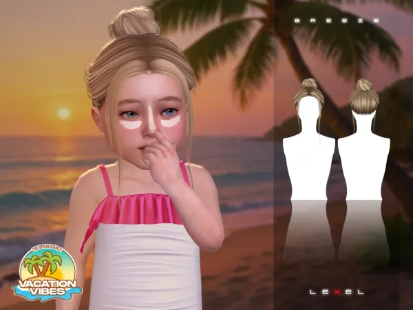Alpha LEXEL Breeze ( toddler hairstyle ) - The Sims 4 Custom Content