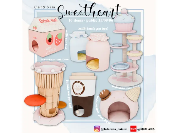 Mix [LANA] Sweetheart Set - The Sims 4 Custom Content