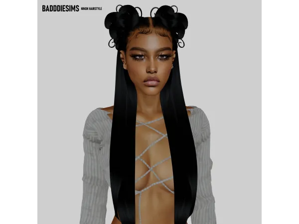 Mix NINON HAIRSTYLE by BadddieSims - The Sims 4 Custom Content