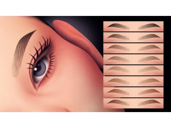 Maxis Match VOLUMIZED 2D EYEBROWS MC11 V1 by Cosimetic - The Sims 4 Custom Content