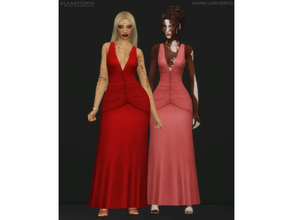 Maxis Match NAOMI LONG DRESS by candysims - The Sims 4 Custom Content