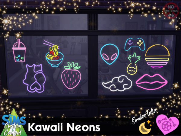 Mix Kawaii Neons by simsfinds - The Sims 4 Custom Content