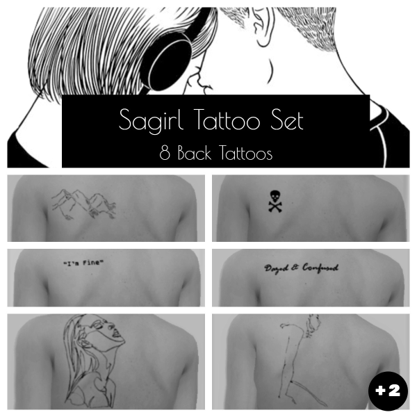 Mix Sadgirl Tattoo Set by simsfinds - The Sims 4 Custom Content