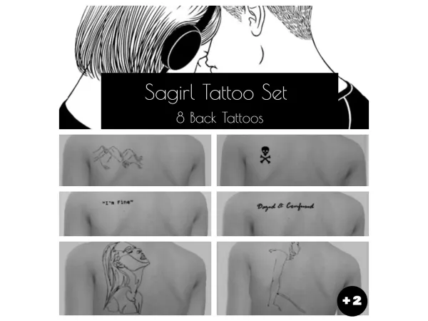 Mix Sadgirl Tattoo Set by eliteobserver - The Sims 4 Custom Content