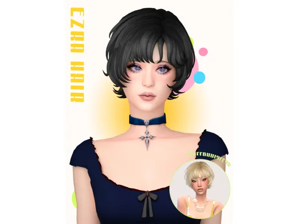 Maxis Match Ezra Hair by millennialcap - The Sims 4 Custom Content