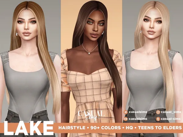 Alpha Lake Hairstyle [simsfinds] - The Sims 4 Custom Content