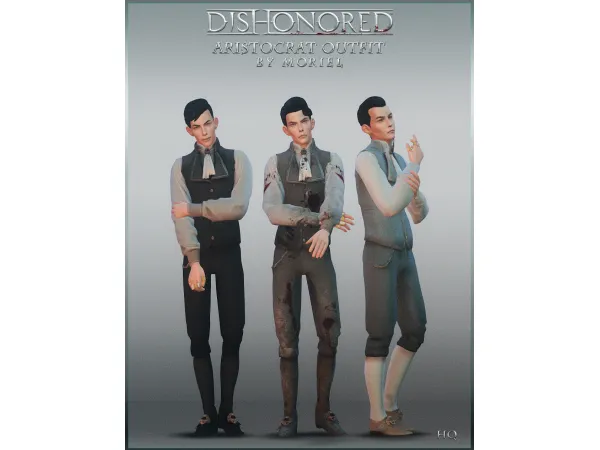 Alpha Aristocrat outfit Dishonored by Moriel - The Sims 4 Custom Content