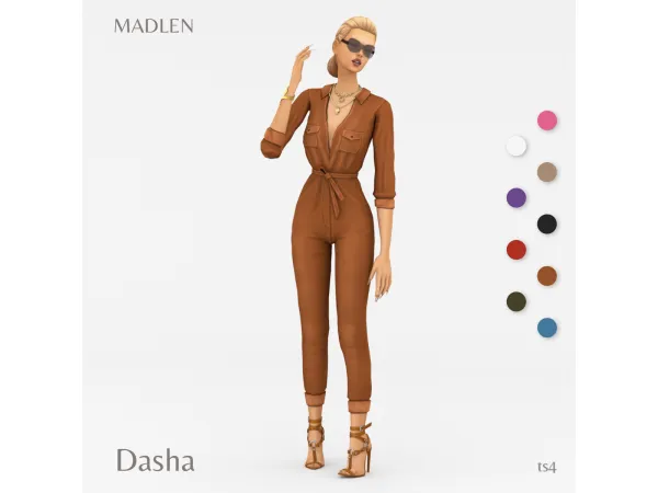 Maxis Match Dasha Jumpsuit by Madlen - The Sims 4 Custom Content