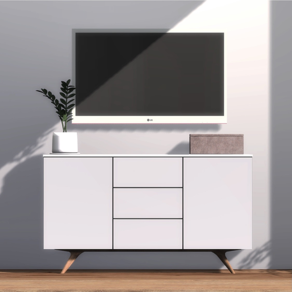 Alpha Arctic Sideboard Velvet Box by simsfinds - The Sims 4 Custom Content