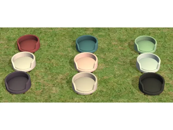 Sims 2 Maxis Match Dogs CC: 9 recolors of Deatherellas Purrrfect Cat Bed by pituliya