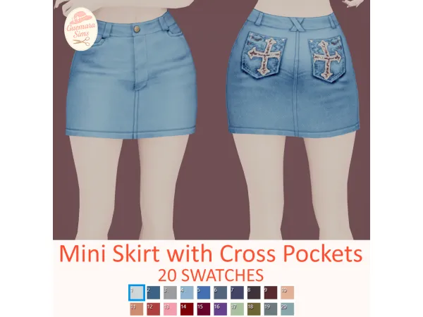 Maxis Match Mini Skirt with Cross Pockets by Guemara - The Sims 4 Custom Content