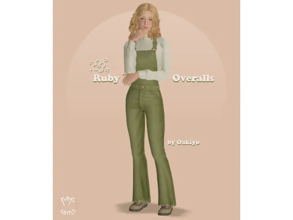 Sims 2 Maxis Match  CC: 4t2 Oakiyo Ruby Overalls by pop-sims-2