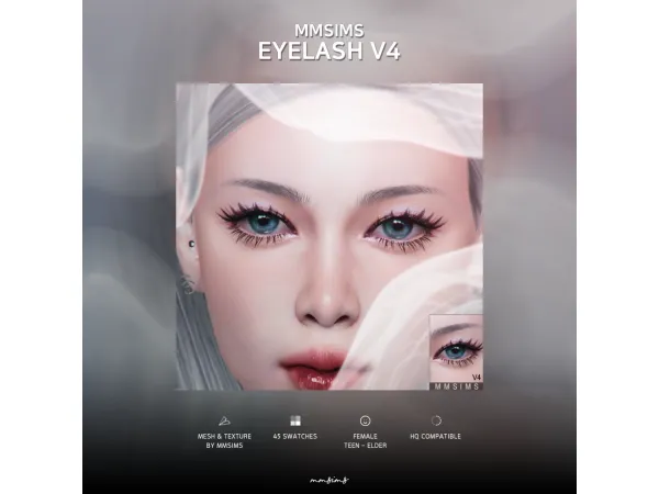 Alpha MMSIMS Eyelash v4 - The Sims 4 Custom Content