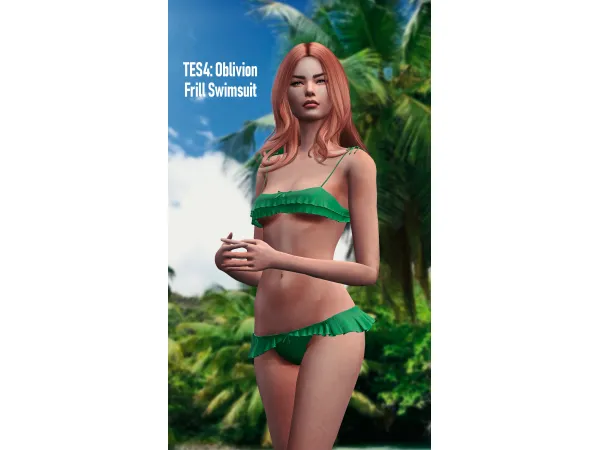 Alpha astya96cc TES4 Oblivion Frill Swimsuit - The Sims 4 Custom Content