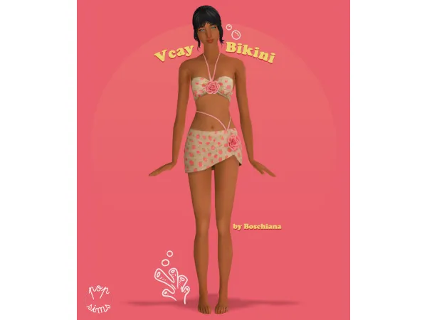 Sims 2 Maxis Match Female Swimwear CC: 4t2 Boschiana Vcay Bikini by pop-sims-2