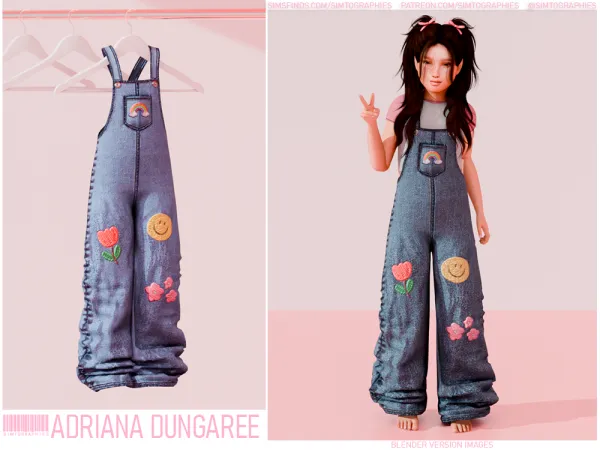 Alpha Adriana Dungaree - The Sims 4 custom content