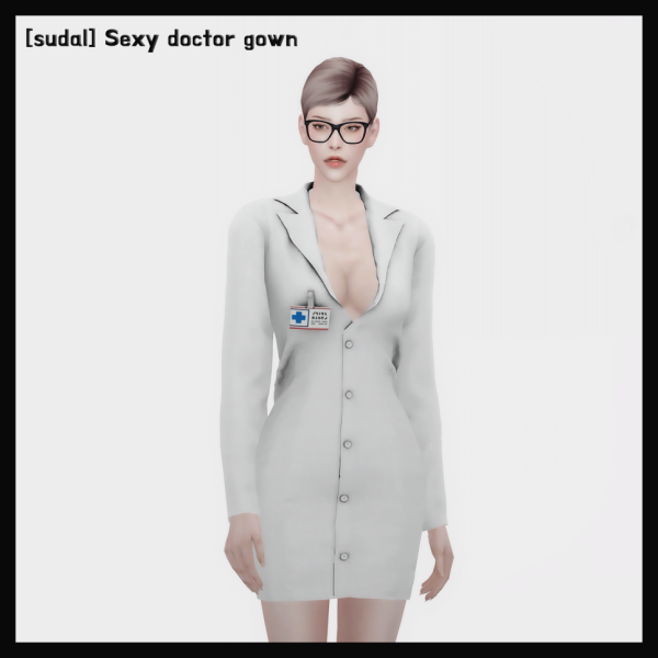 Alpha Sexy doctor gown by simsfinds - The Sims 4 Custom Content