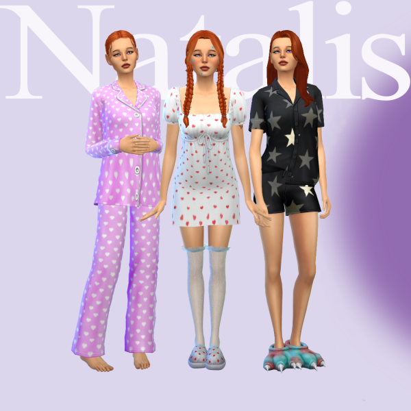 Maxis Match Set of 7 items of home clothes by Natalis - The Sims 4 Custom Content
