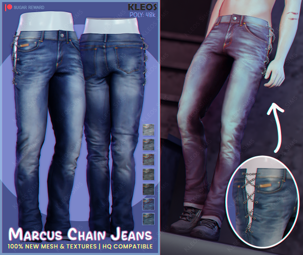 Alpha Marcus Chain Jeans by simsfinds - The Sims 4 Custom Content