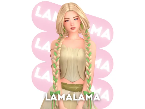 Maxis Match Hair Gena by lamalamalove - The Sims 4 Custom Content
