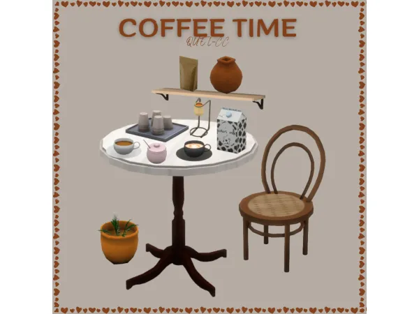 Maxis Match COFFEE TIME by quel_cc - The Sims 4 Custom Content