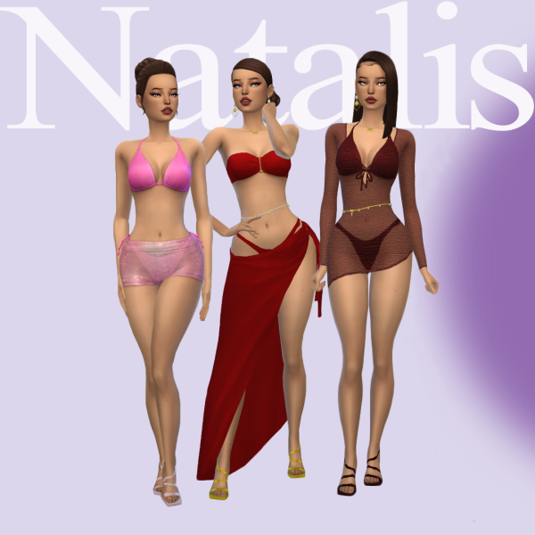 Maxis Match Set of swimwear and accessories by Natalis - The Sims 4 Custom Content