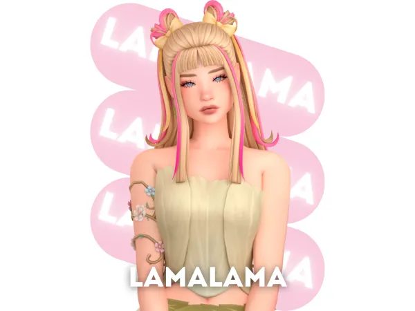 Maxis Match Hair Chelle by LamaLamaLove - The Sims 4 Custom Content