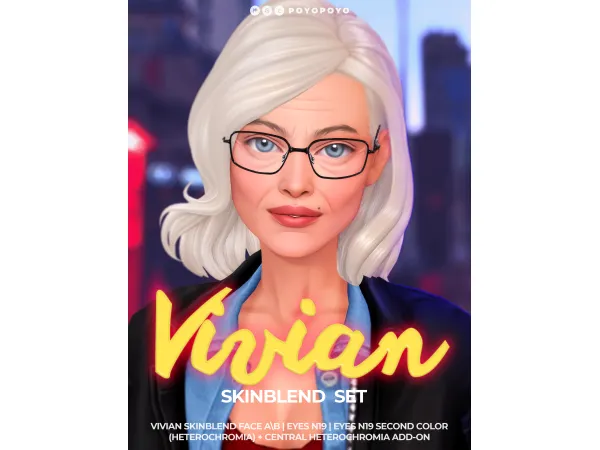 Maxis Match VIVIAN SKINBLEND SET Skinblend for Middle Aged Sims by PoyoPoyo - The Sims 4 Custom Content