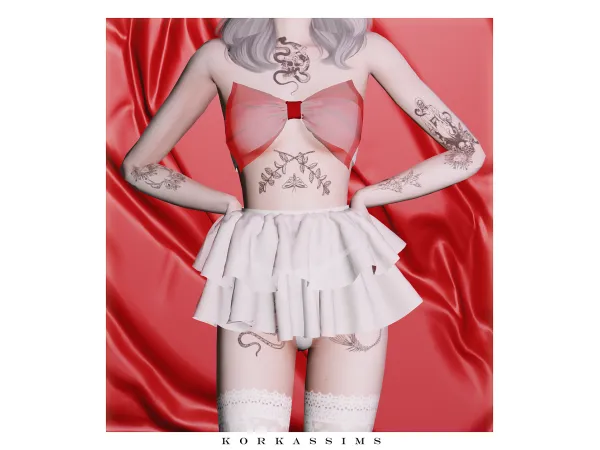 Alpha BOW LINGERIE by korkassims - The Sims 4 Custom Content