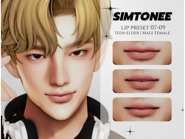 Mix Simtonee Lip Preset 07 09 - The Sims 4 Custom Content