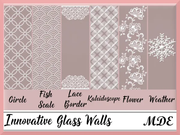 Mix Innovative Glass Walls by MDEMDE - The Sims 4 Custom Content