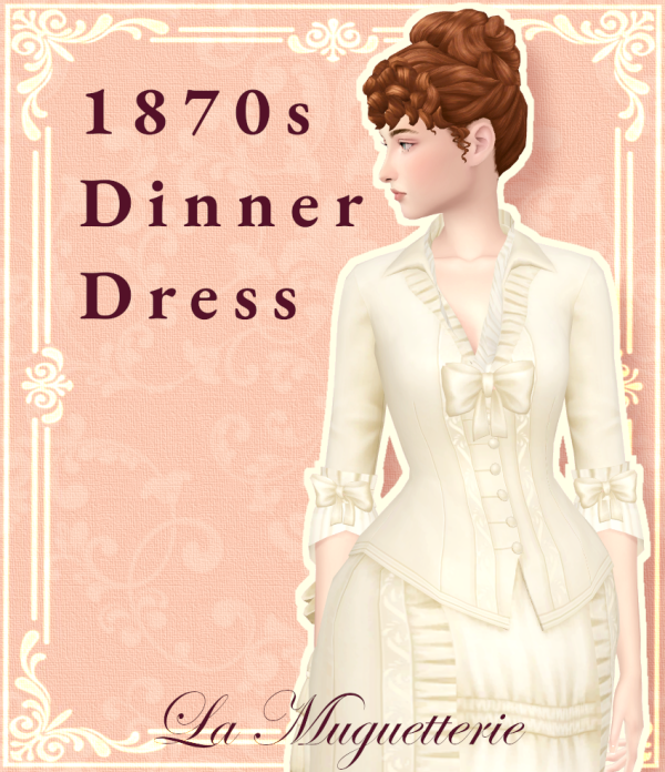 Maxis Match 1870s Dinner Dress by simsfinds - The Sims 4 Custom Content