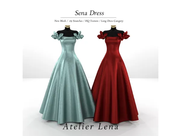 Alpha Sena Dress by Atelier Lena - The Sims 4 Custom Content