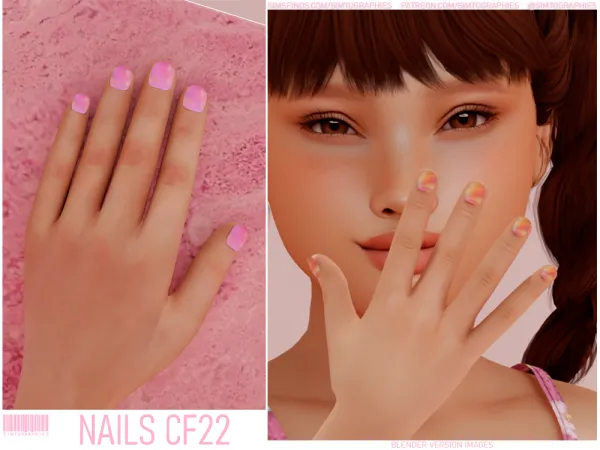 Alpha Nails CF22 - The Sims 4 Custom Content