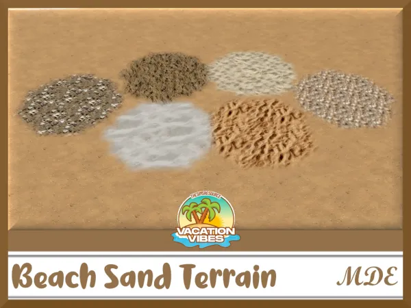 Mix Beach Sand Terrain Set by MDEMDE - The Sims 4 Custom Content