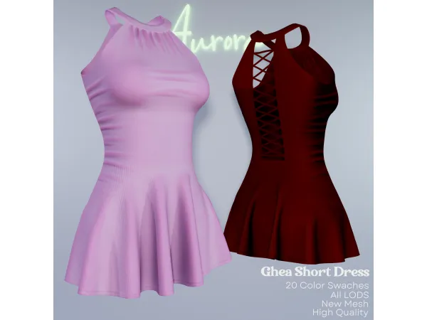 Alpha AU_Ghea Short Dress - The Sims 4 Custom Content