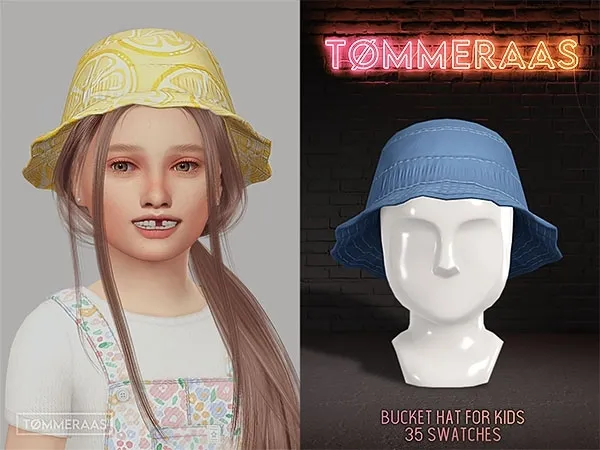 Mix Tu00d8MMERAAS Bucket Hat for Kids (132) - The Sims 4 Custom Content