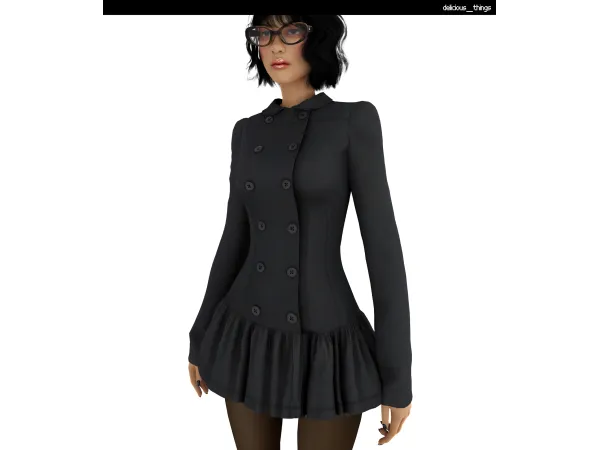 Alpha peachy den romy dress by delicious things - The Sims 4 Custom Content