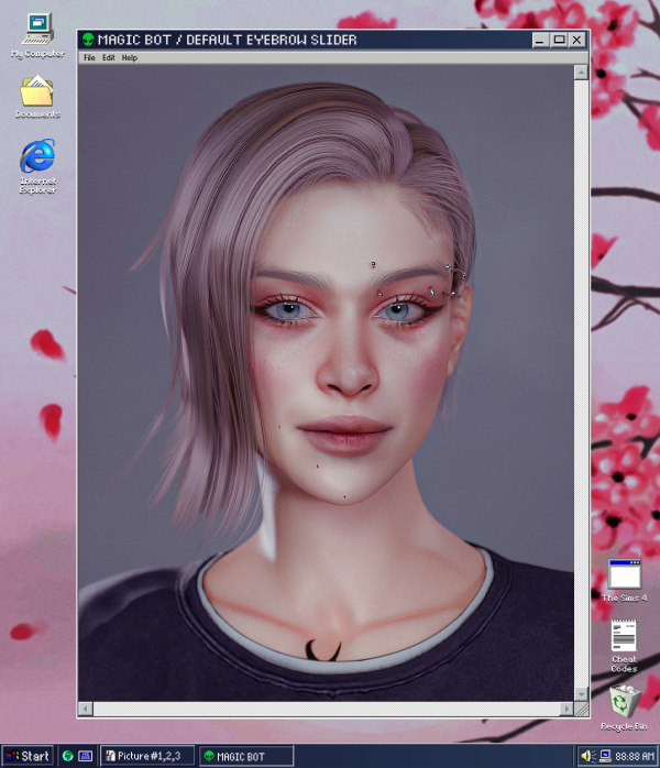 Mix DEFAULT BROWS SLIDER by simsfinds - The Sims 4 Custom Content
