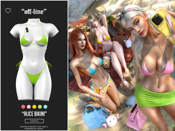 Alpha off line Alice bikini (sample) - The Sims 4 Custom Content