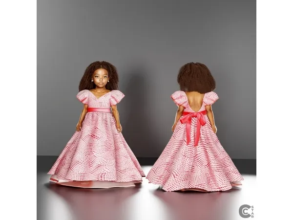 Alpha Toddler Satin Gown with Puff Sleeves cool_content_star - The Sims 4 Custom Content