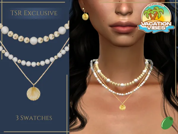 Mix Beachy Necklace - The Sims 4 Custom Content