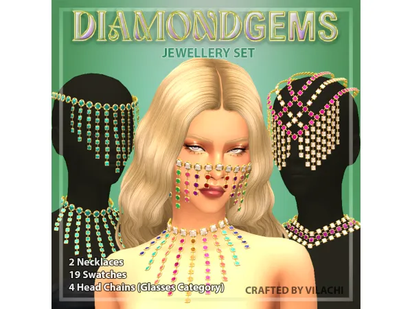 Maxis Match Vilachi DiamondGems Jewellery Set - The Sims 4 Custom Content
