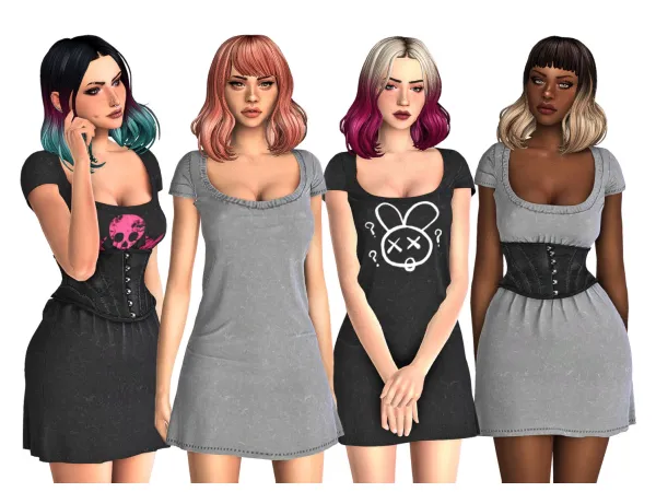 Mix August 2024 1 Dresses by simsfinds - The Sims 4 Custom Content