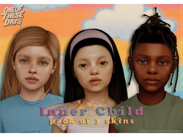 Alpha Inner Child SET OF 3 SKINS FOR CHILDREN - The Sims 4 Custom Content